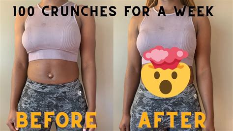 I did 100 crunches a day for a week and the results .